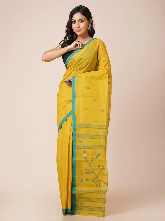 LOOMLIGHT PURE COTTON BENGAL JAMDANI SAREE