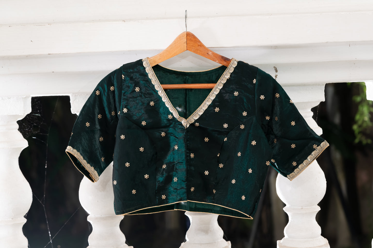 Pakhna bottle green party wear blouse b