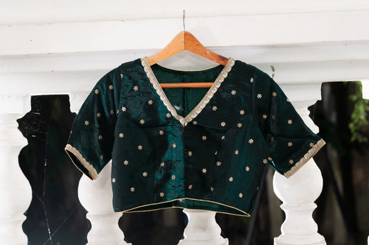 Pakhna bottle green party wear blouse b