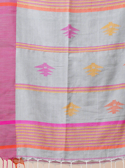 GREY COTTON SAREE