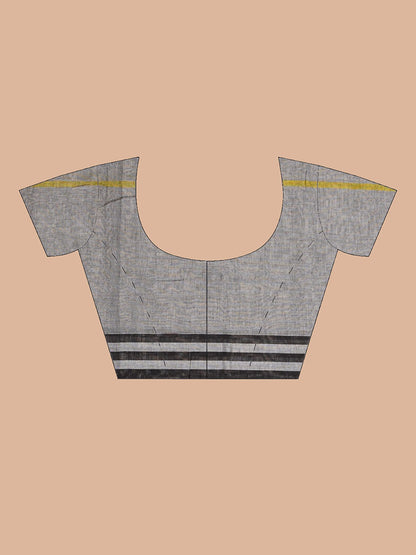 CHARCOAL HARMONY PURE MULMUL COTTON SAREE