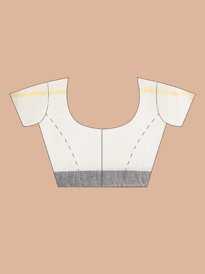 OFF WHITE HANDLOOM MULMUL COTTON SAREE