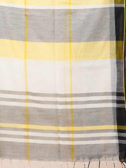 OFF WHITE HANDLOOM MULMUL COTTON SAREE