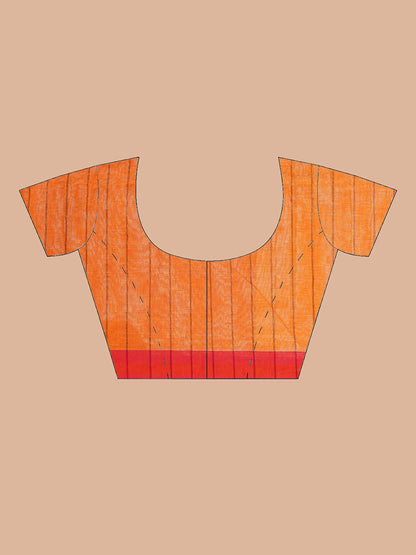 SAFFRON SUNSET PURE KHADI COTTON SAREE