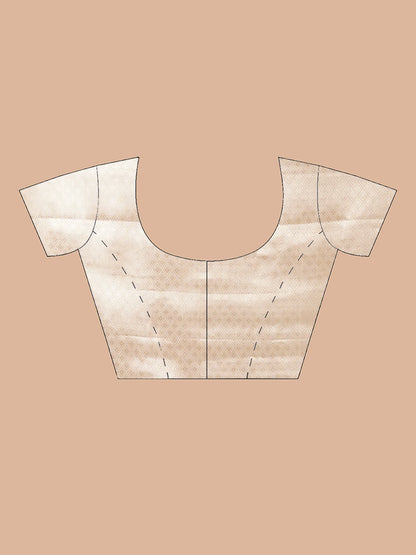 SANDAL SAGE KORA BENARASI SAREE WITH WIDE ZARI BORDER