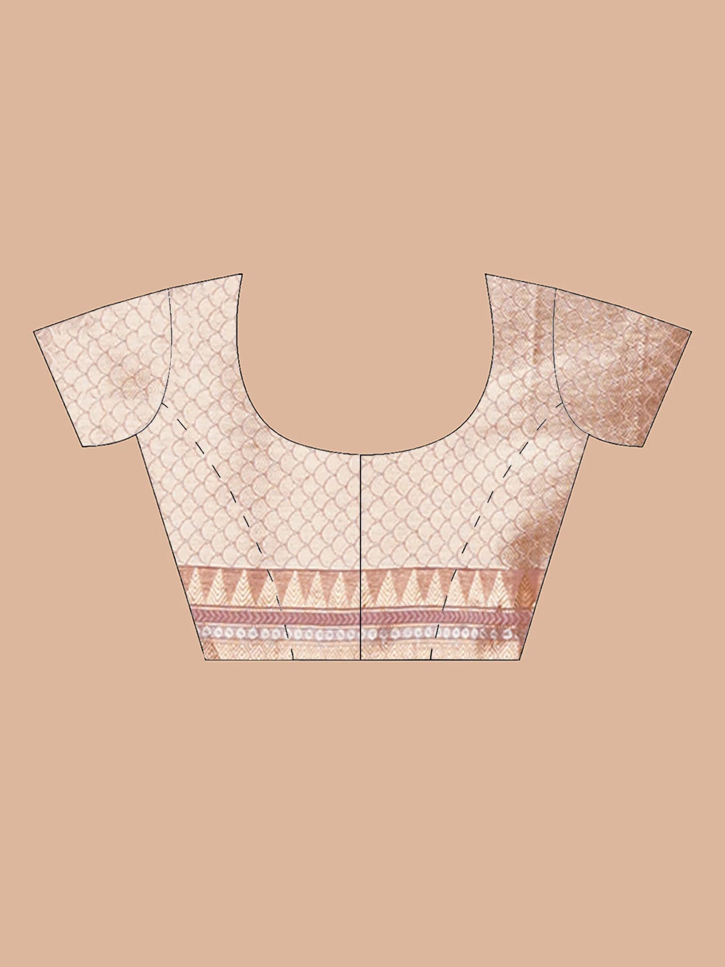 LIGHT PINK KORA BENARASI SAREE WITH WIDE ZARI BORDER