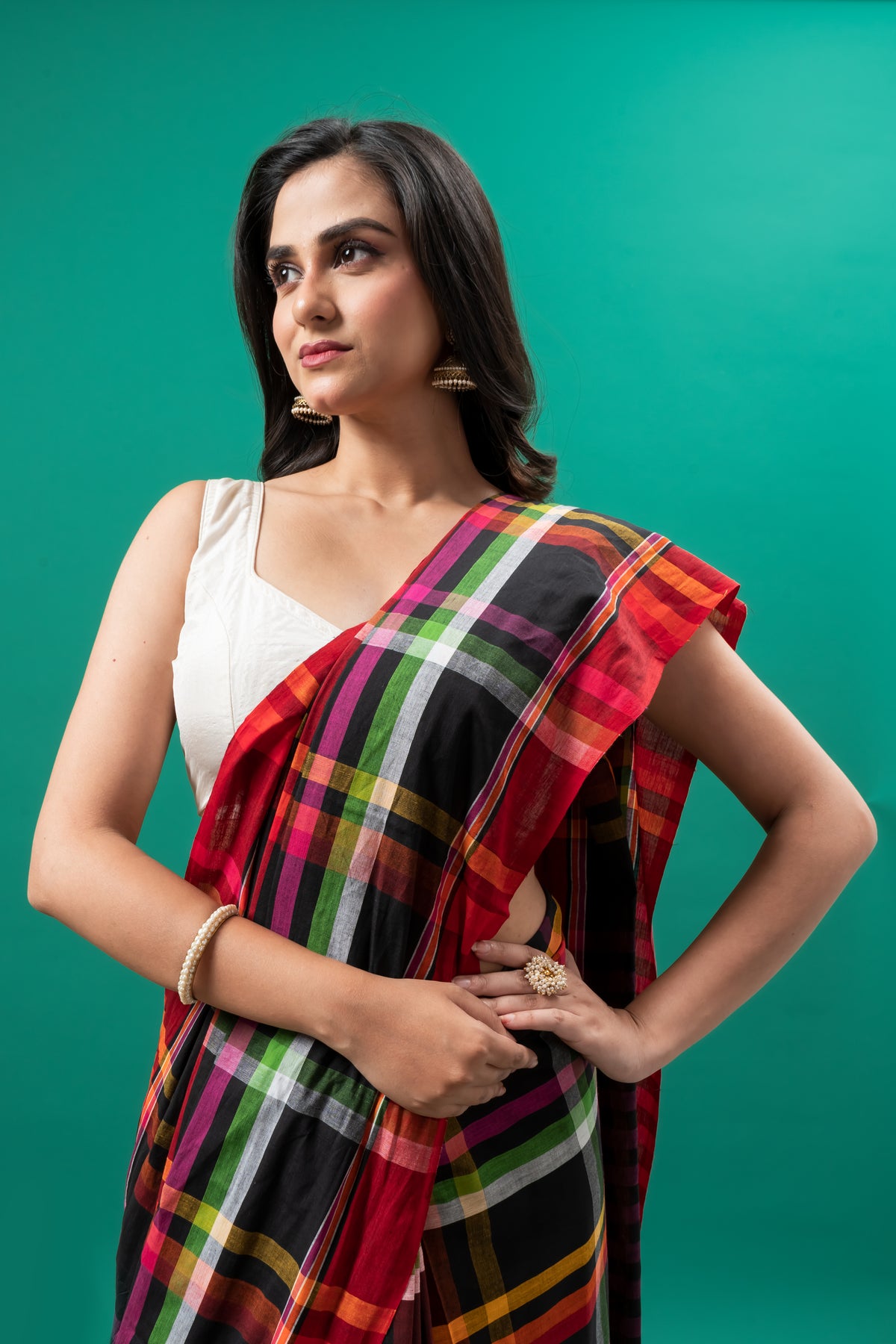 Ramdhanu colour pure cotton saree