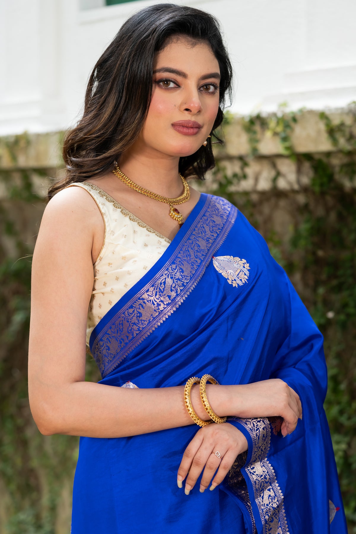 Pakhna Pure Mango Silk Minakari Banarasi Saree