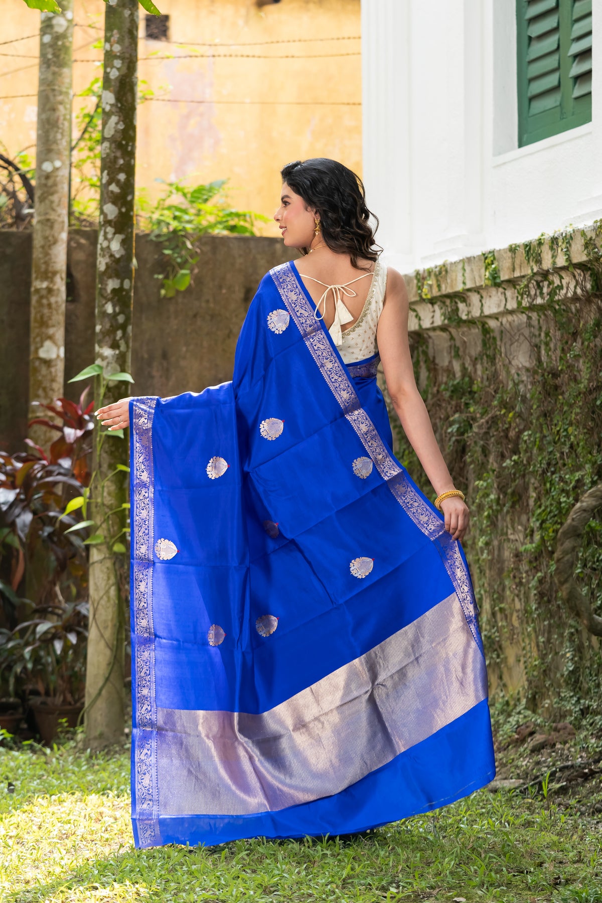 Pakhna Pure Mango Silk Minakari Banarasi Saree