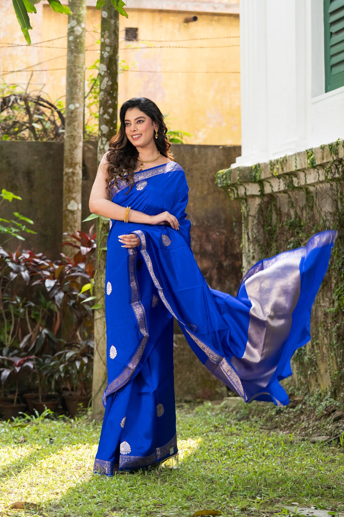 Pakhna Pure Mango Silk Minakari Banarasi Saree