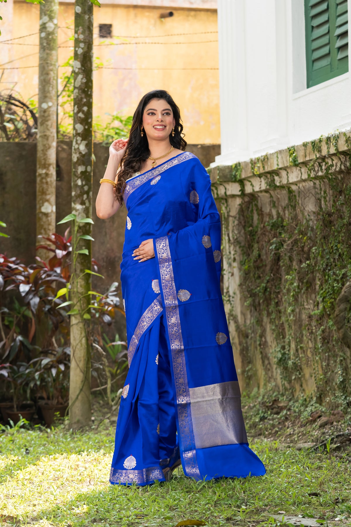 Pakhna Pure Mango Silk Minakari Banarasi Saree