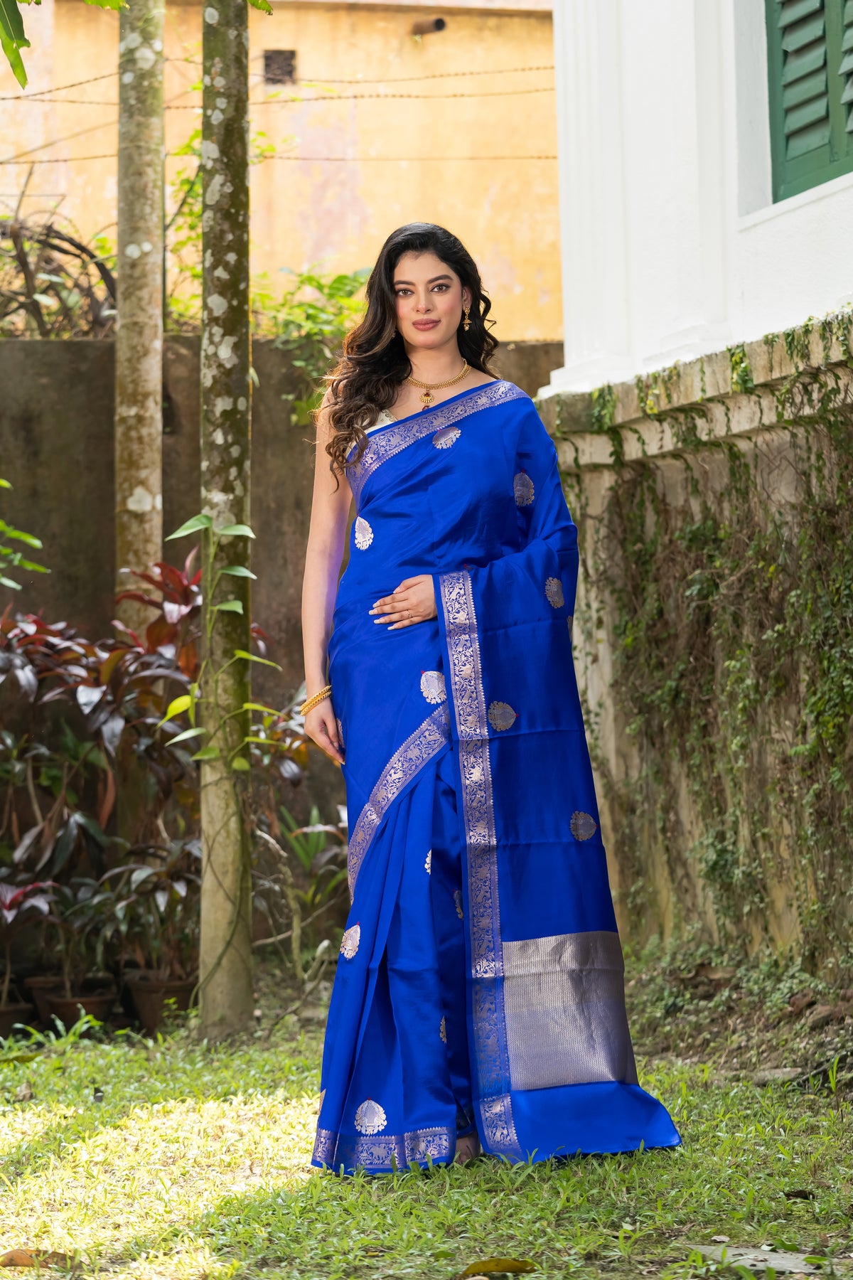 Pakhna Pure Mango Silk Minakari Banarasi Saree