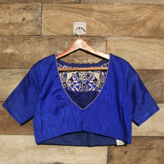 Blue Blouse with Intricate Design