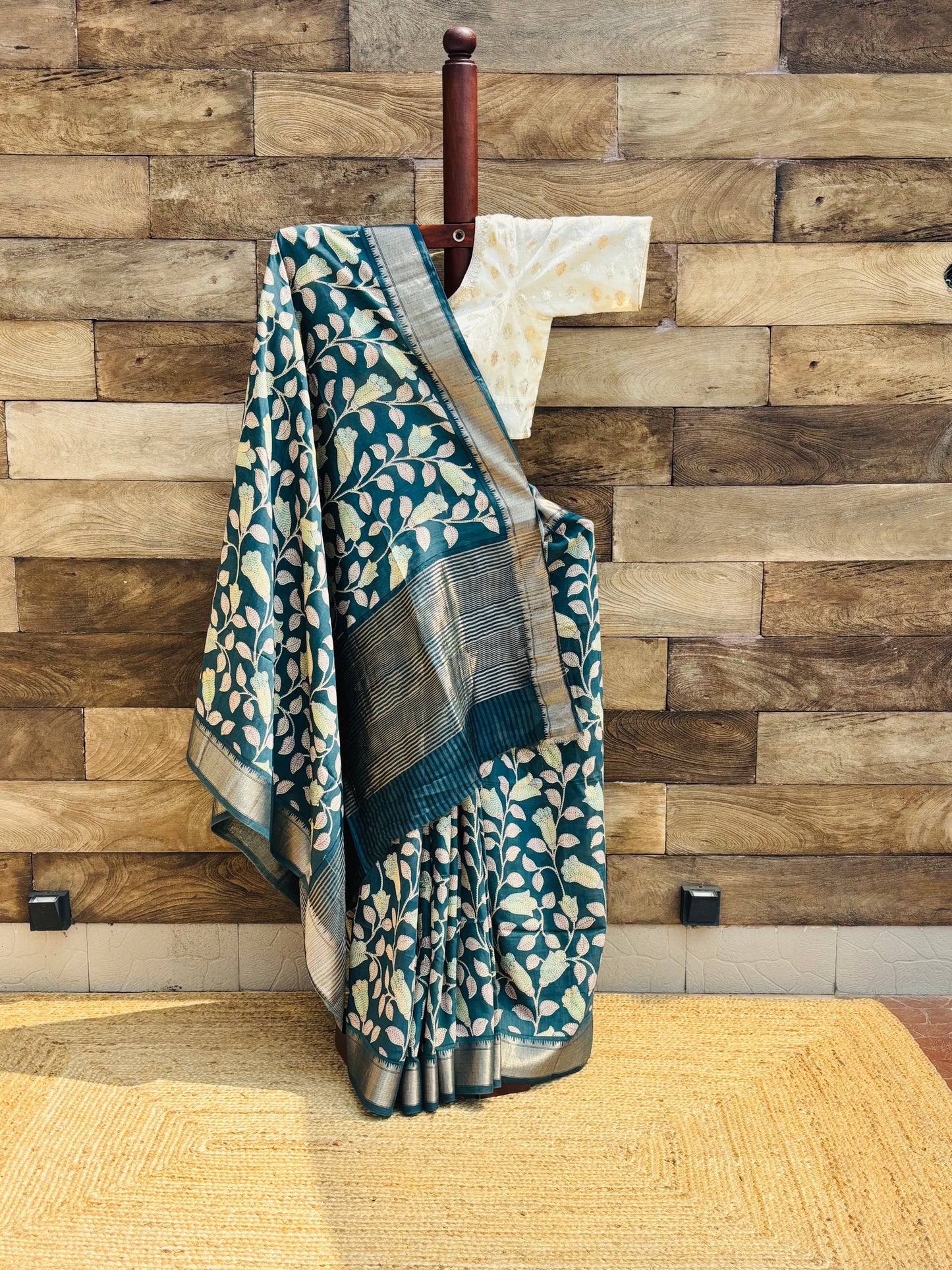 Rama Green -Fancy Crape Saree