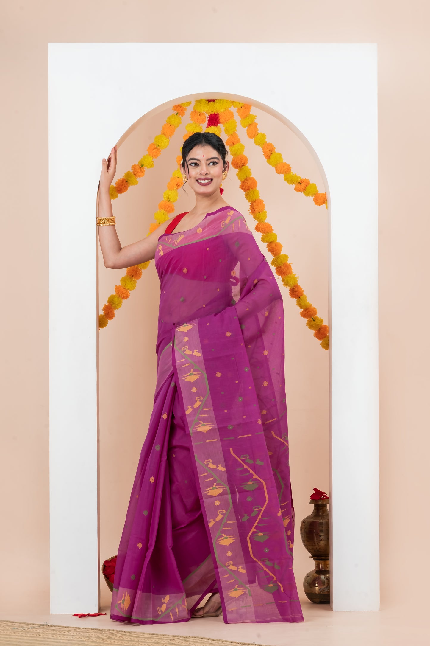 Pure Cotton  Jamdani Saree