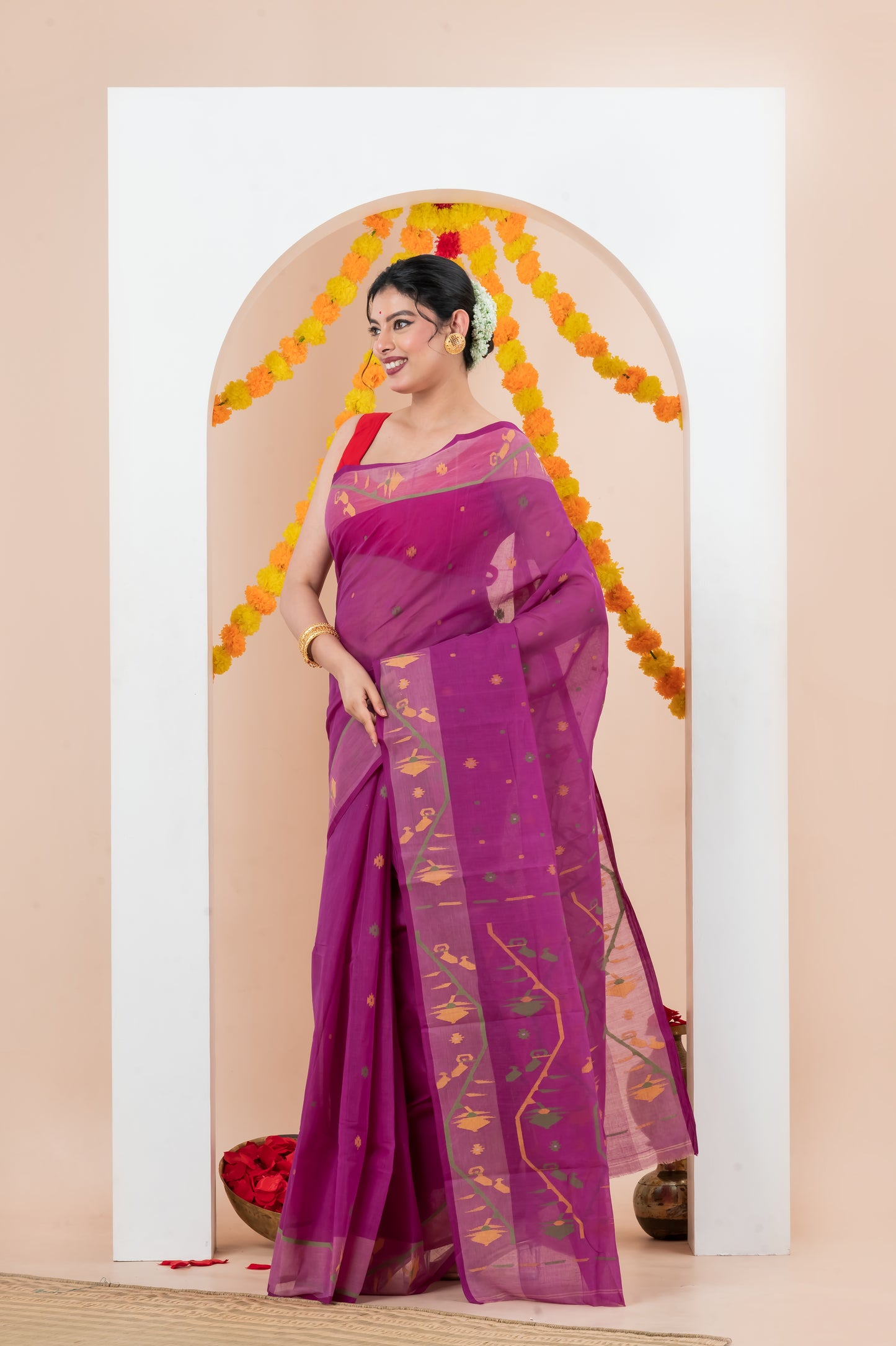 Pure Cotton  Jamdani Saree
