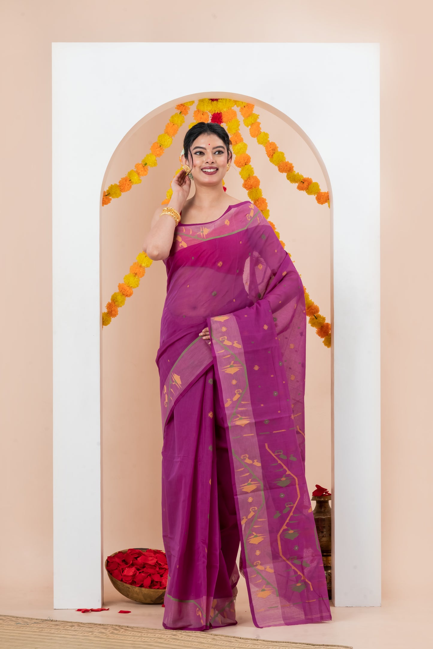 Pure Cotton  Jamdani Saree