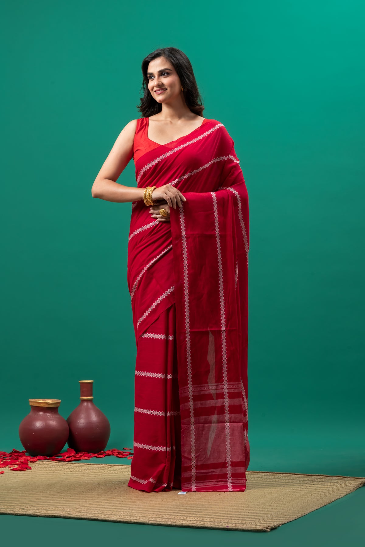 Pure Cotton Handwoven Dhonekhali Saree