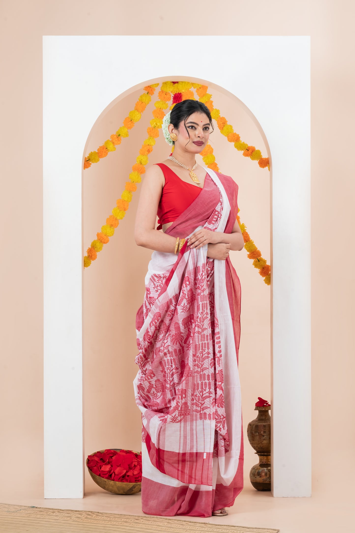 Pure Cotton Dhonekhali Saree