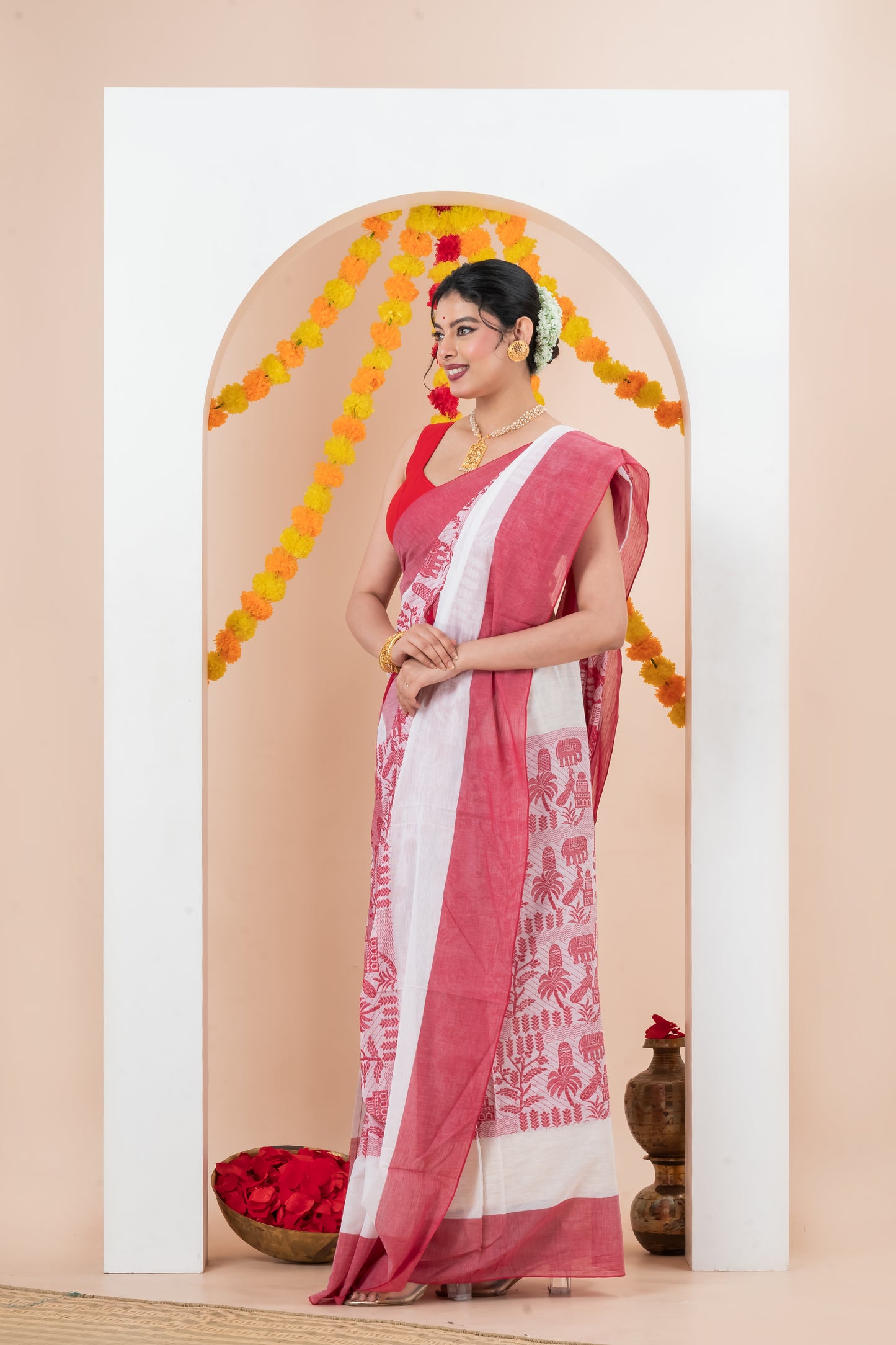 Pure Cotton Dhonekhali Saree