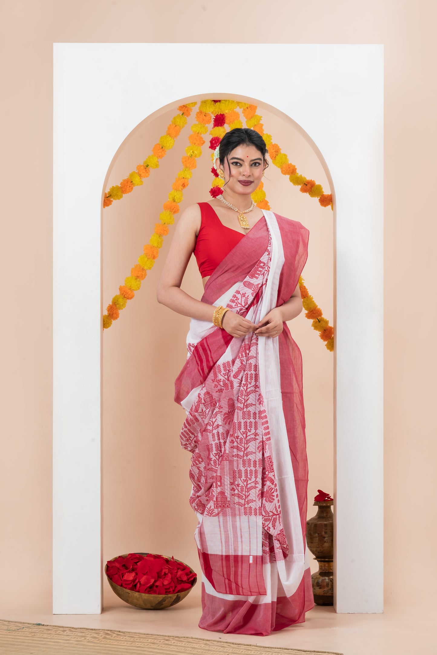 Pure Cotton Dhonekhali Saree