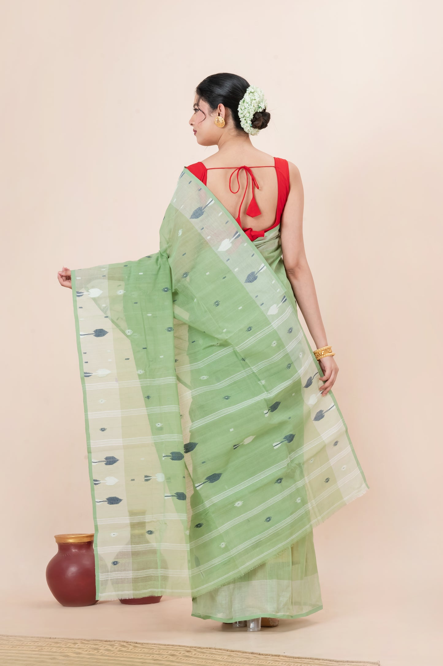 Light Green  Jamd  Saree