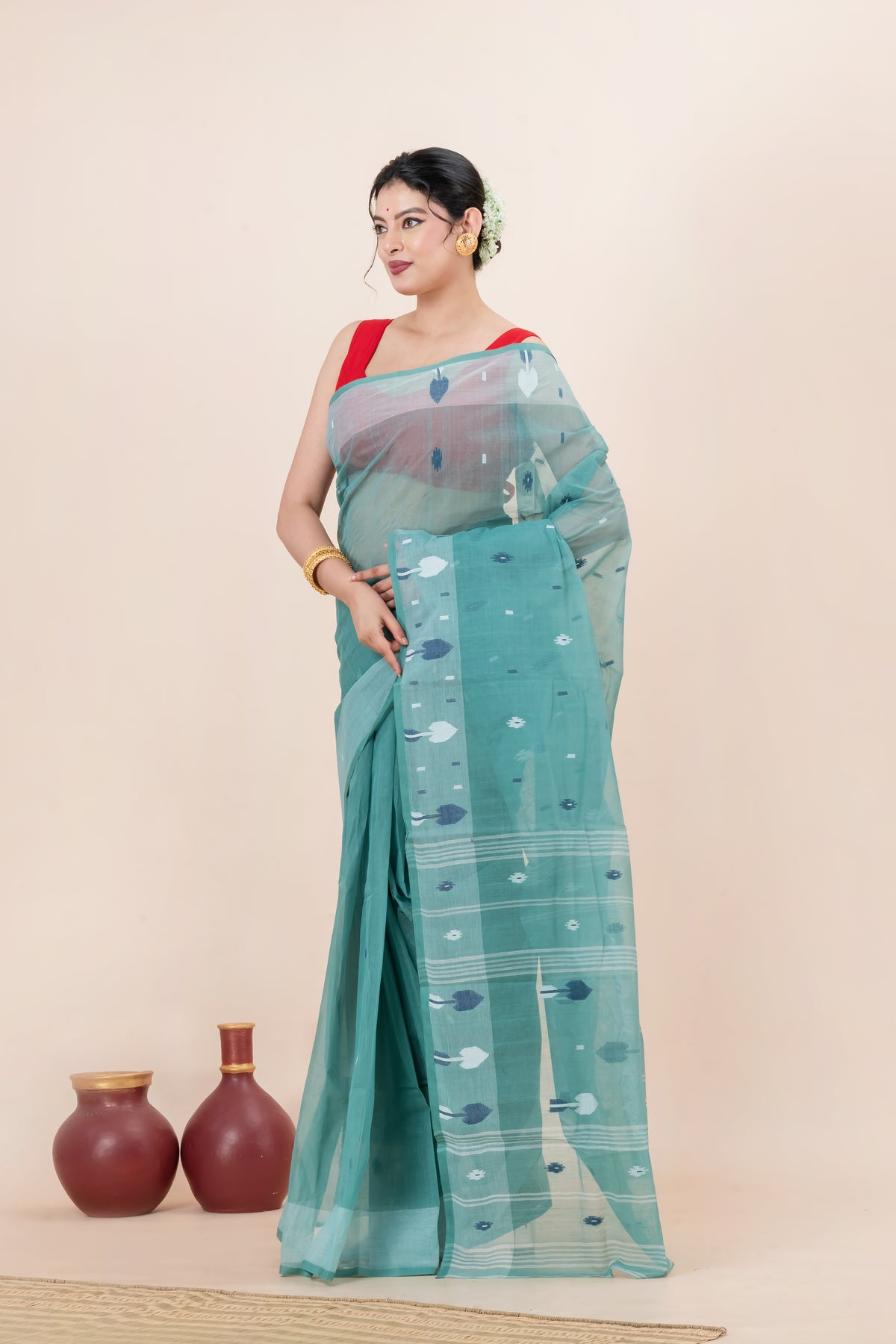 Pure cotton jamdani Saree