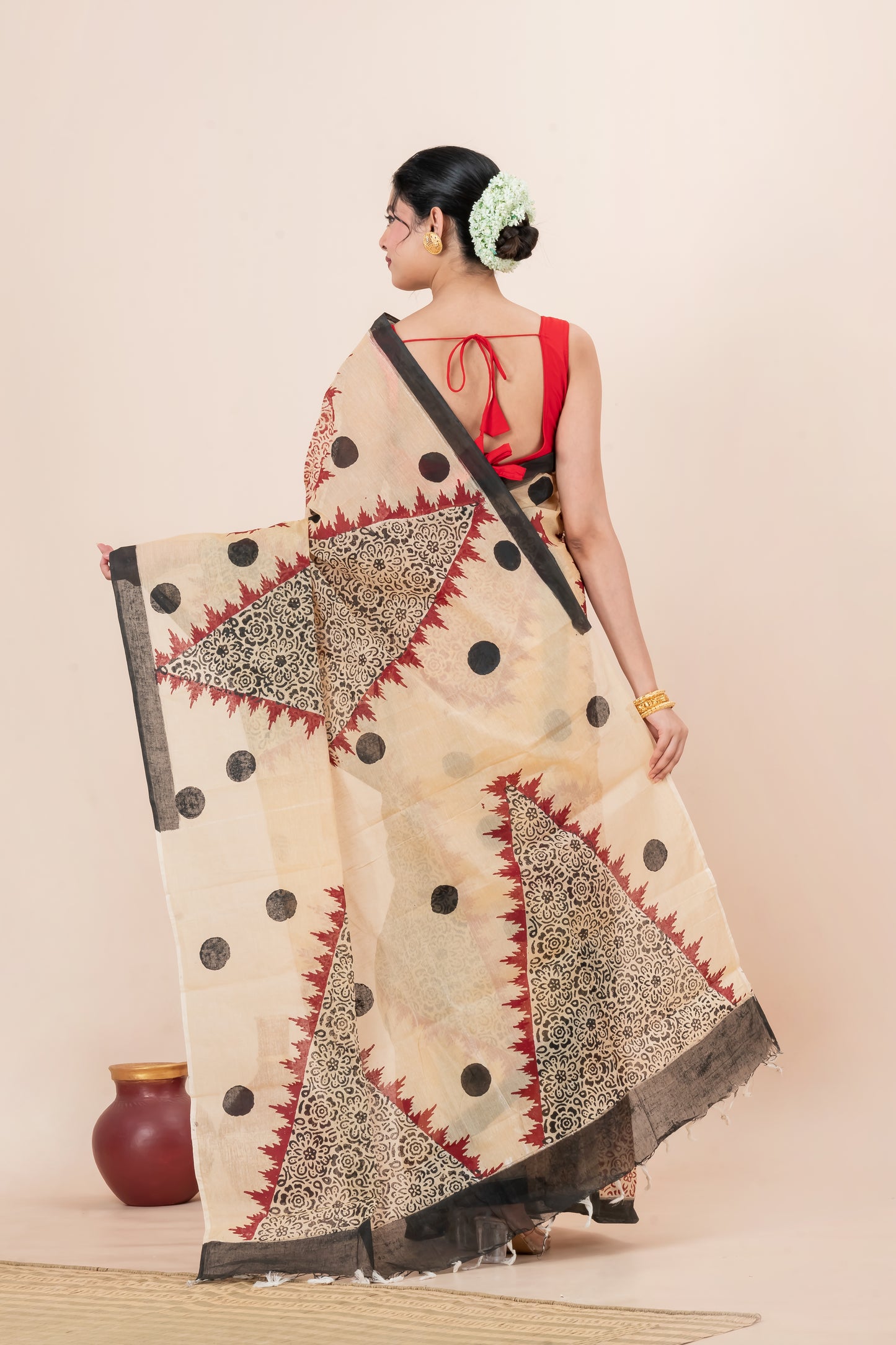 cotton Hand Block Print Saree