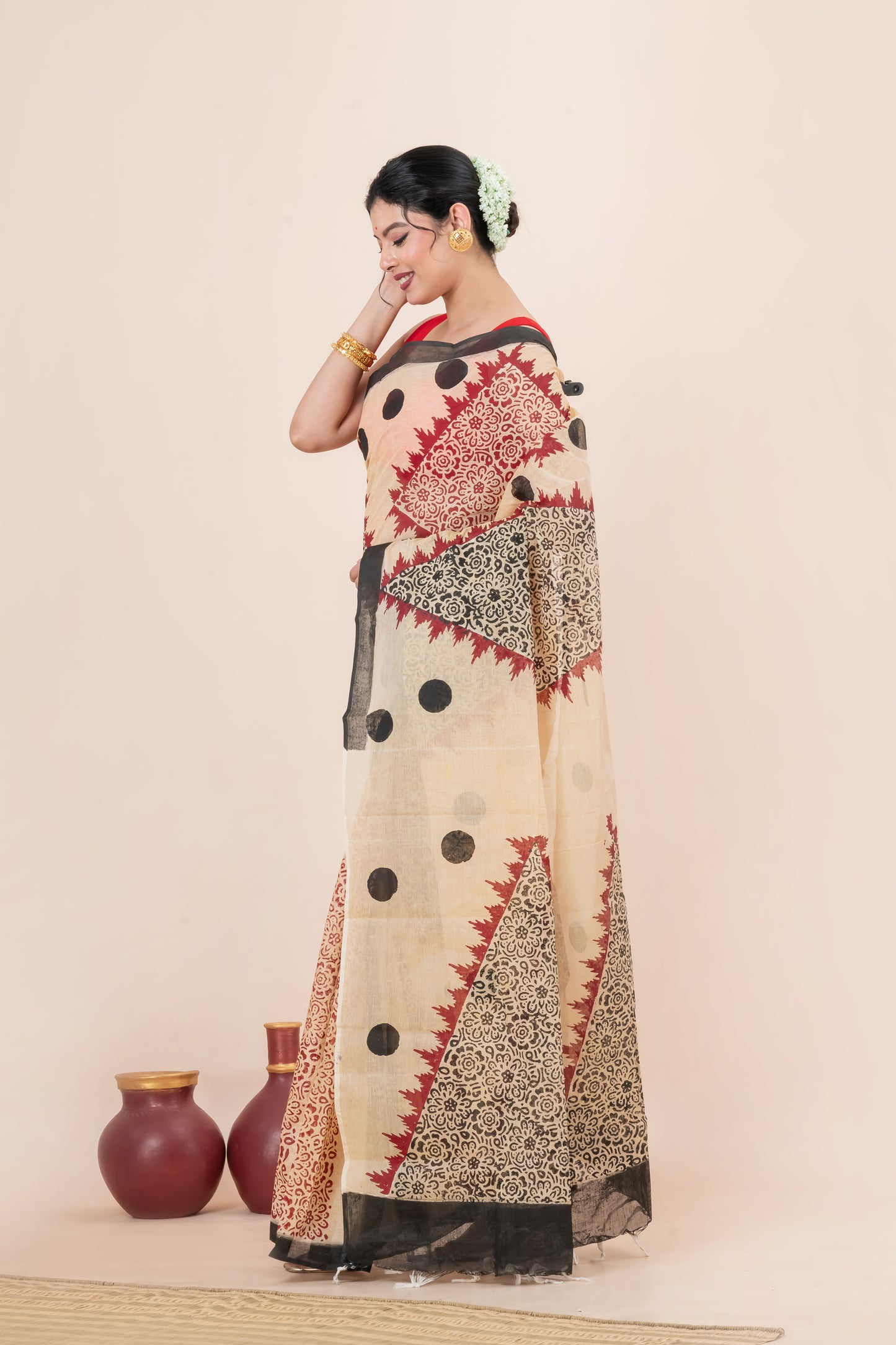 cotton Hand Block Print Saree