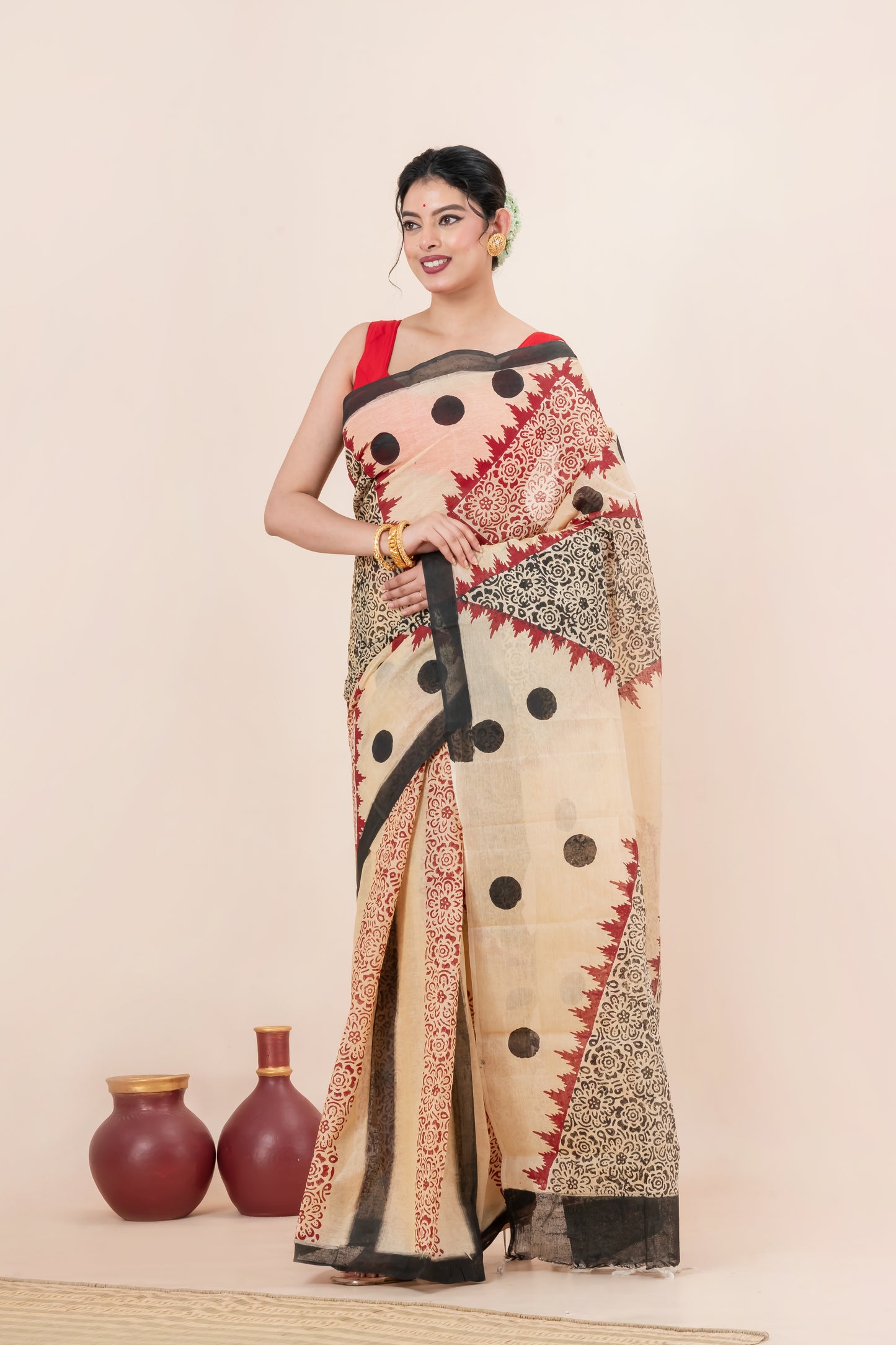cotton Hand Block Print Saree