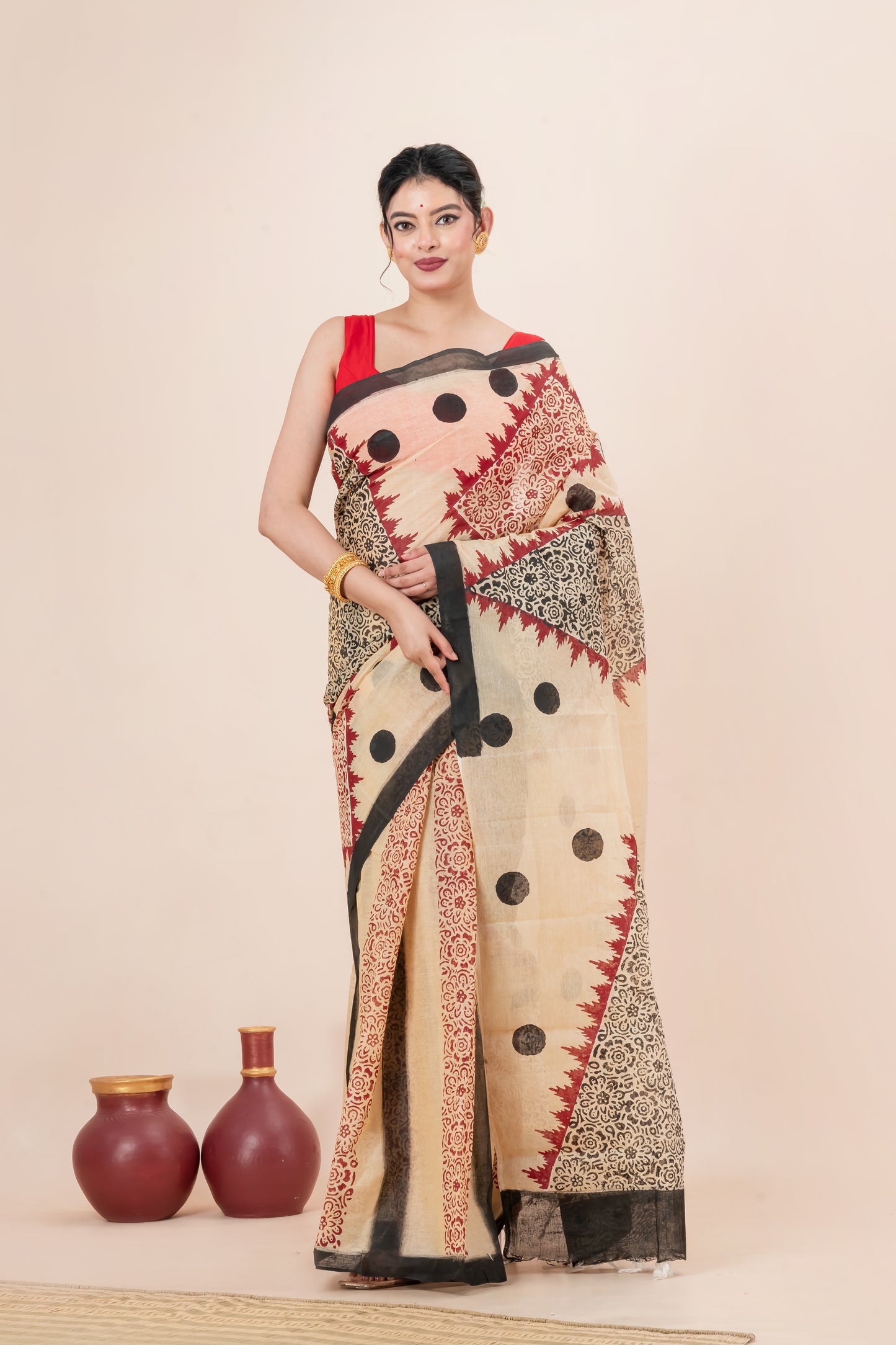 cotton Hand Block Print Saree