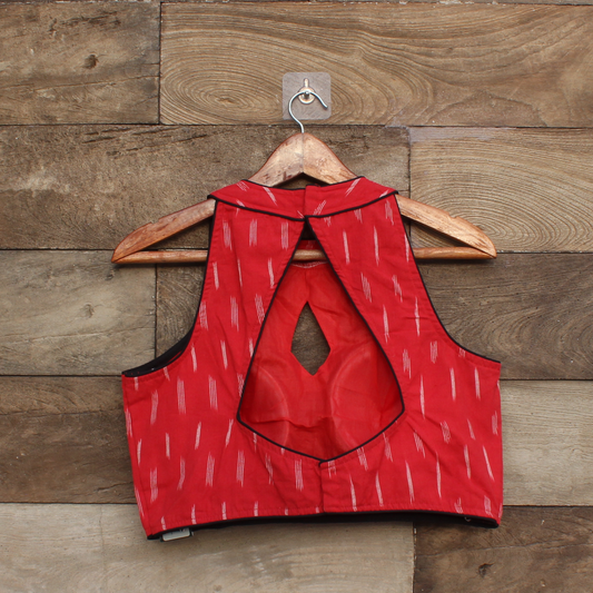 Red halter ikkat Blouse