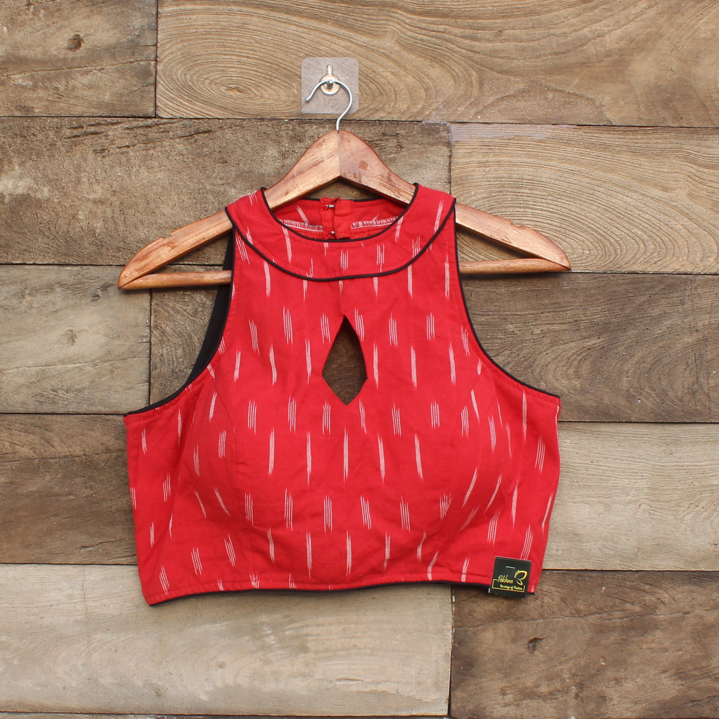 Red halter ikkat Blouse