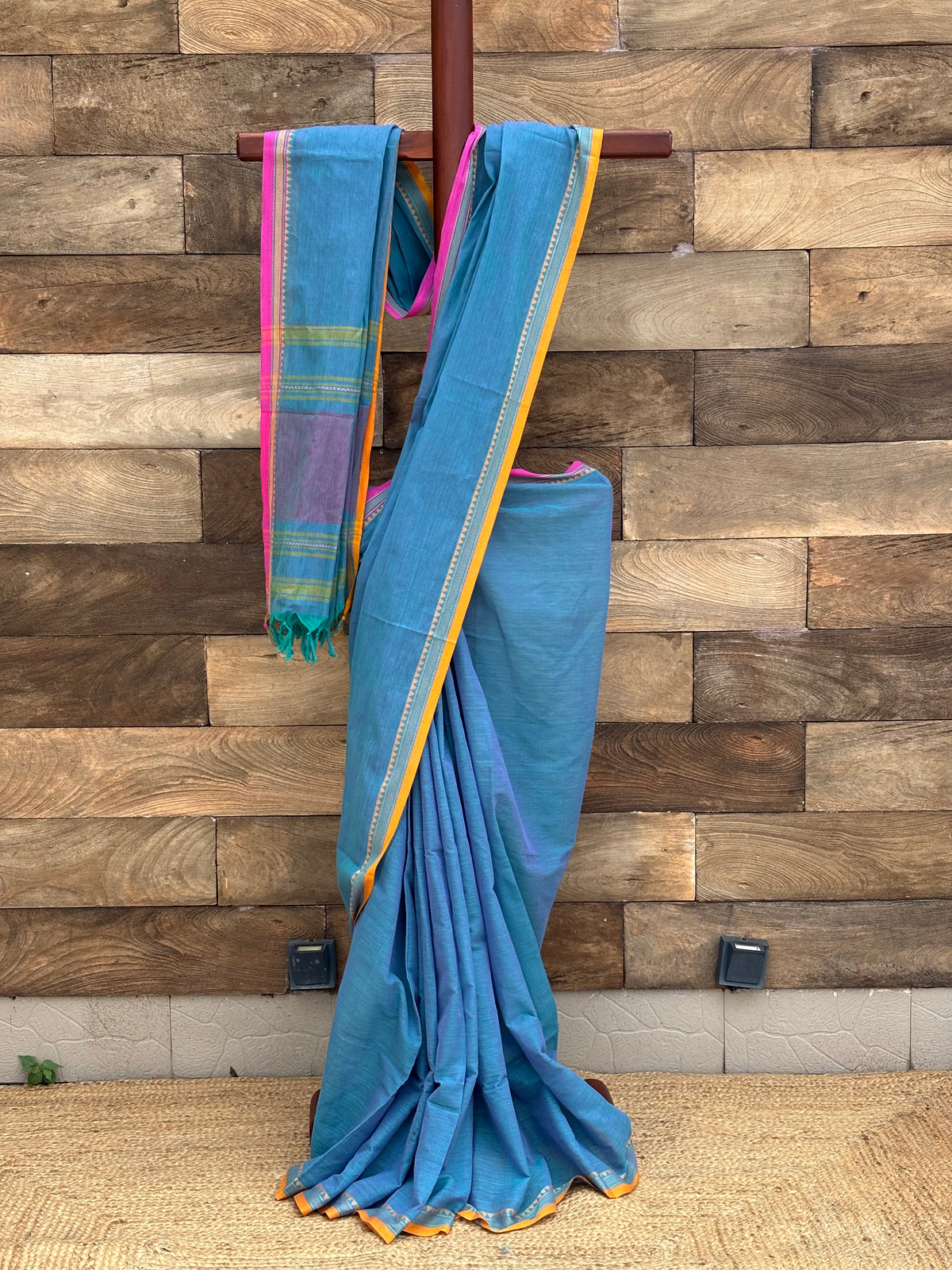 Nelambory Pure Cotton Dhonekhali Saree