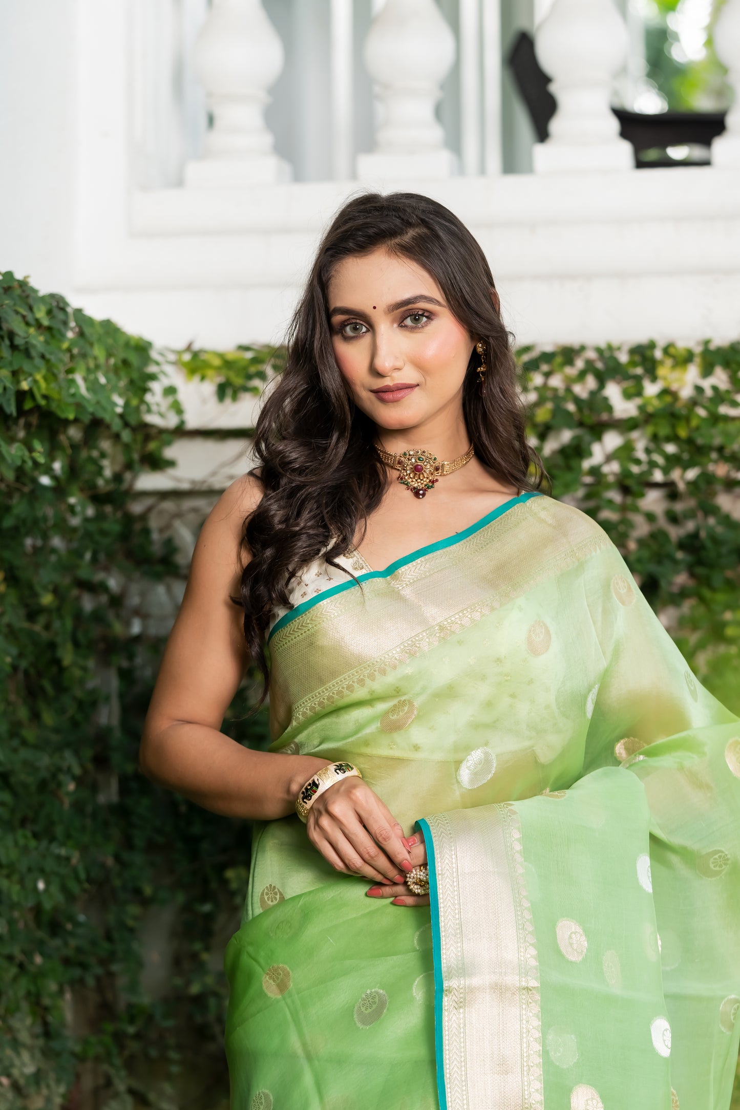 Pakhna fancy kora organza Banarasi saree