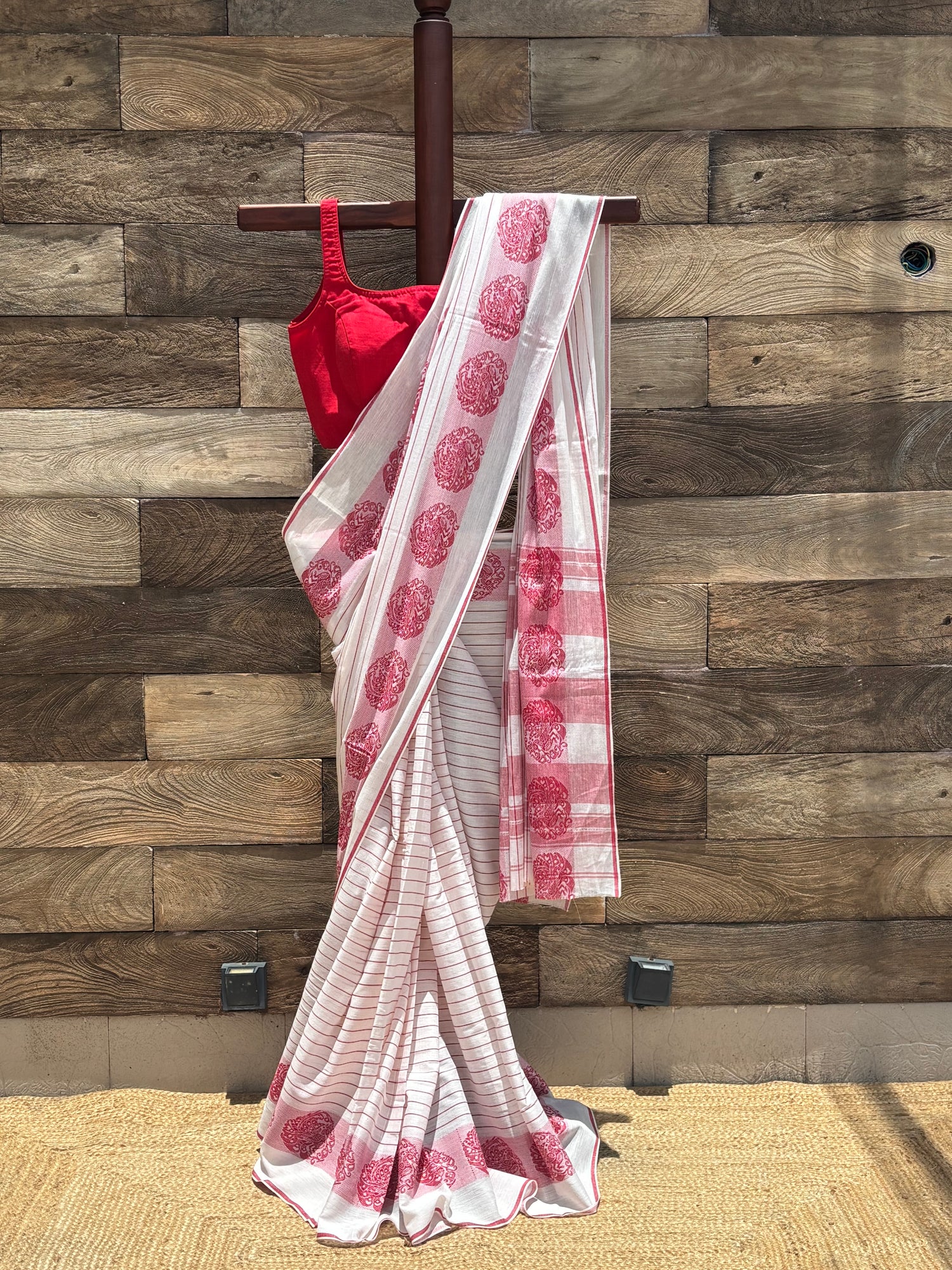 Sada lal Pure Cotton Dhonekhali Saree