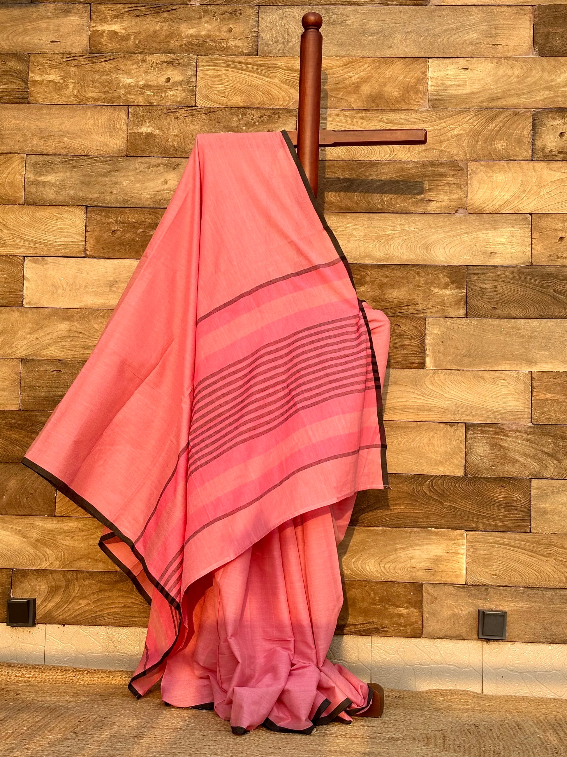 baby pink pure handwoven cotton saree