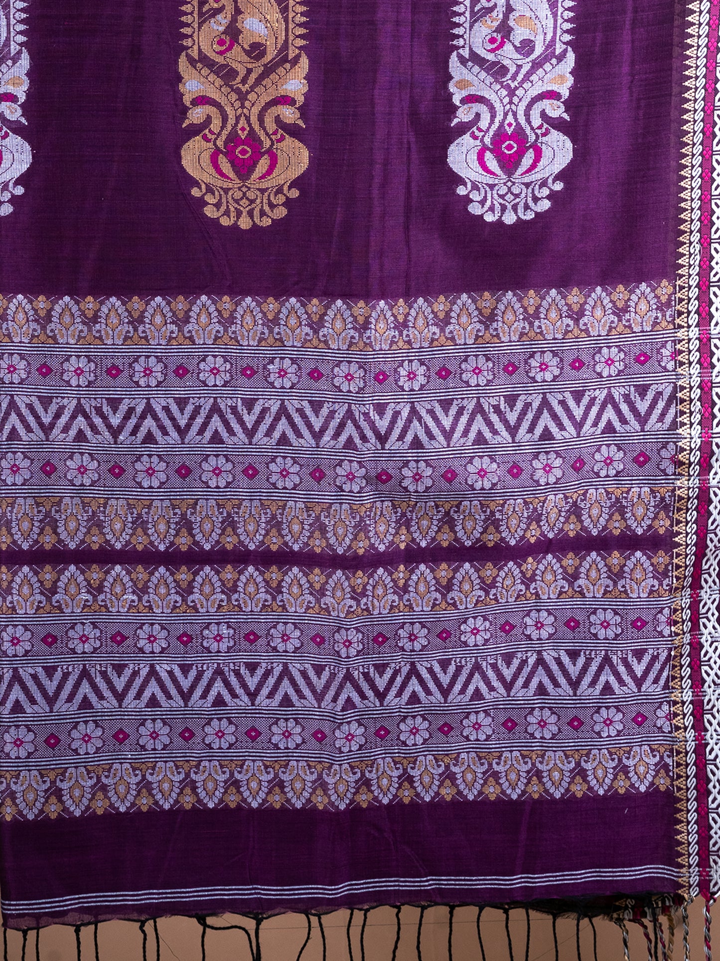 beguni mercerised pure cotton saree shiny soft handwoven