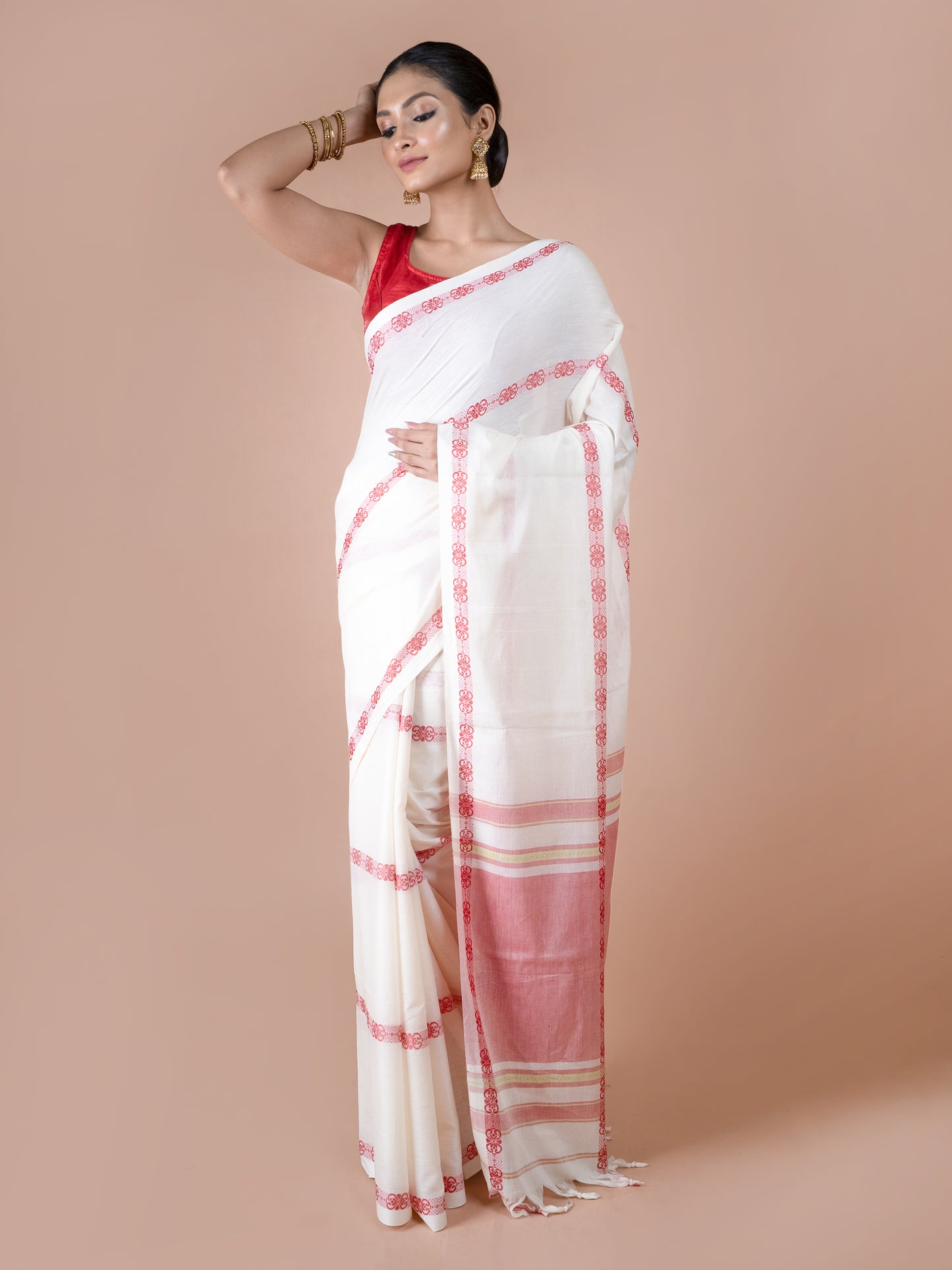 Bisuddha pure Dhonekhali handloom cotton saree authentic Bengal