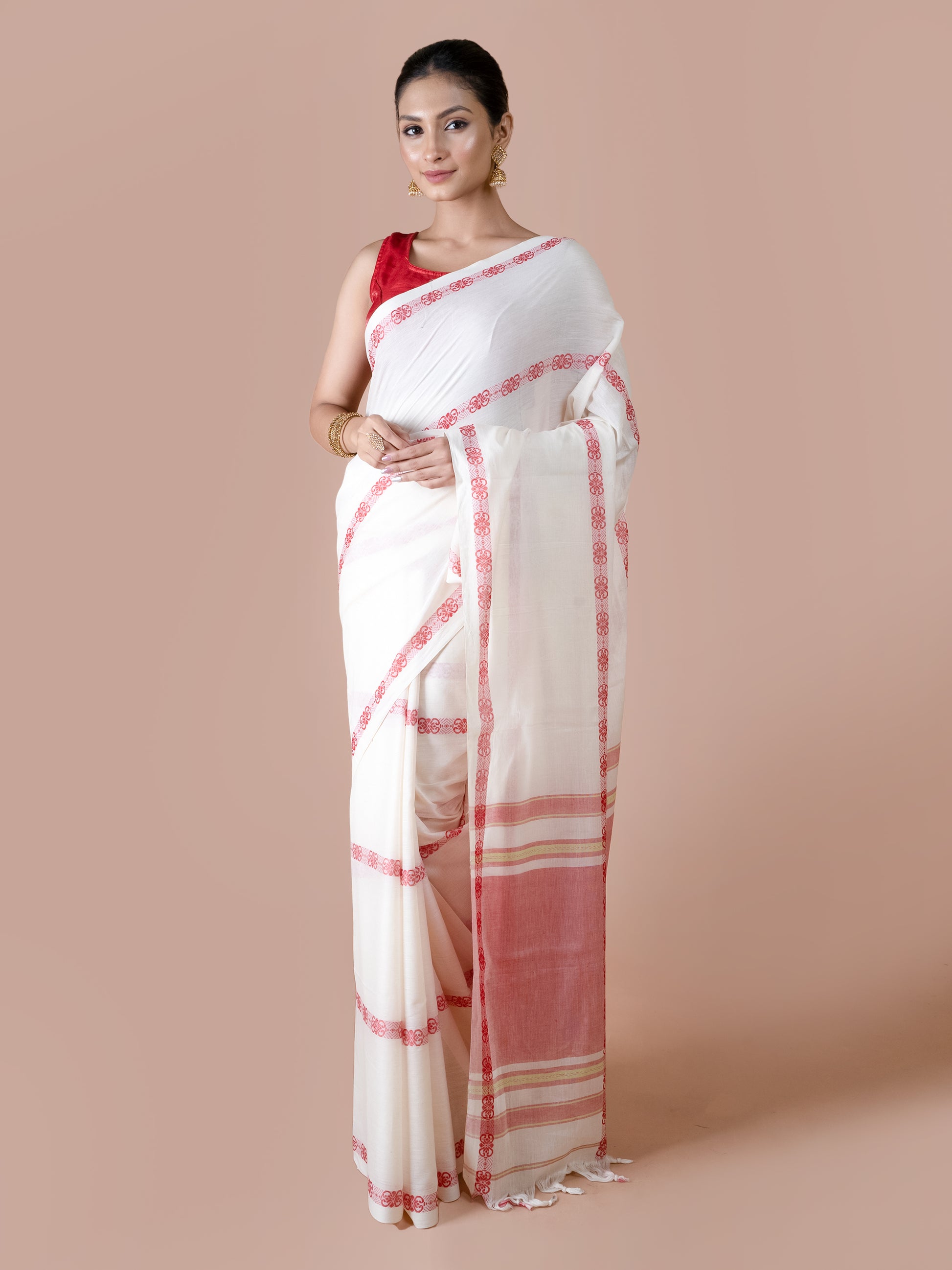 Bisuddha pure Dhonekhali handloom cotton saree authentic Bengal