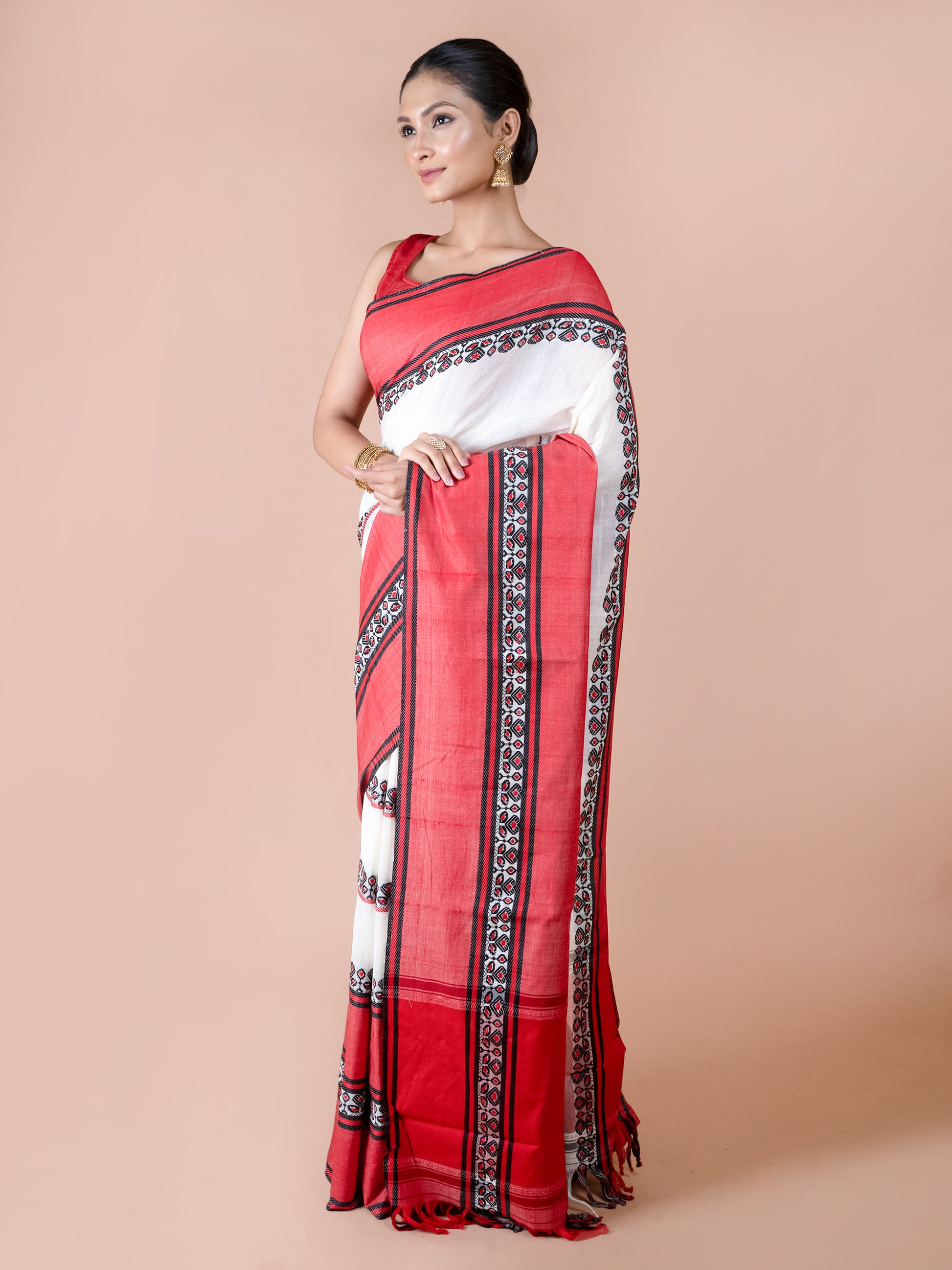 Bodhua Dhonekhali pure cotton handloom saree motif-rich traditional