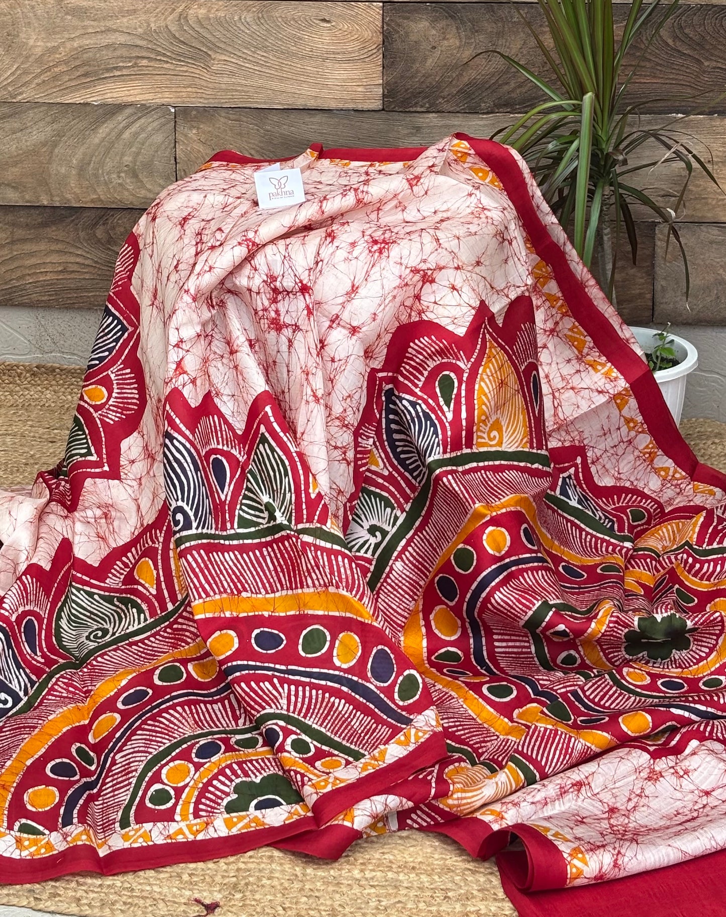 Pure silk Batik Print Saree