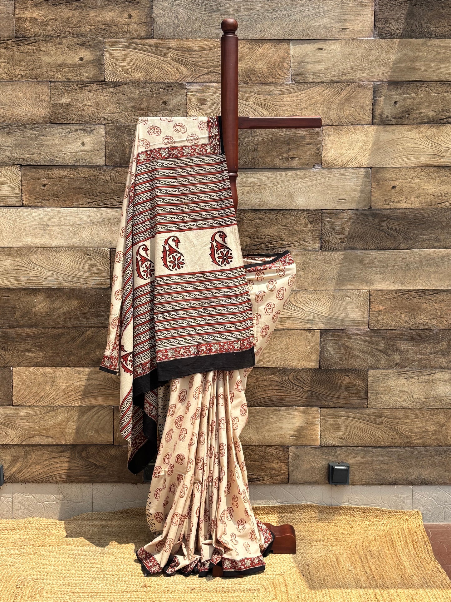 Cotton  block printed  saree