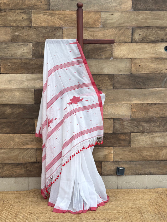 Soft cotton  Phulia jamdani saree