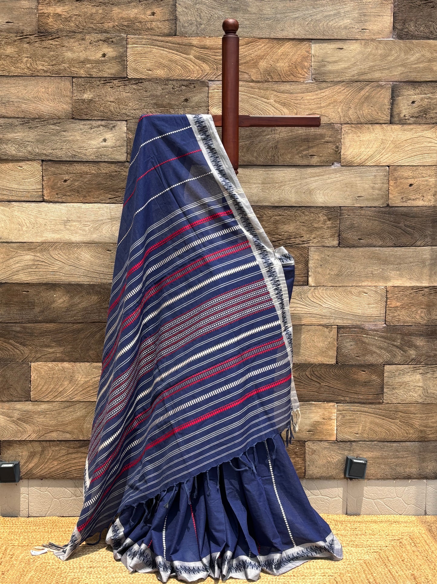 Blue Begumpuri Pure Cotton Handwoven Saree