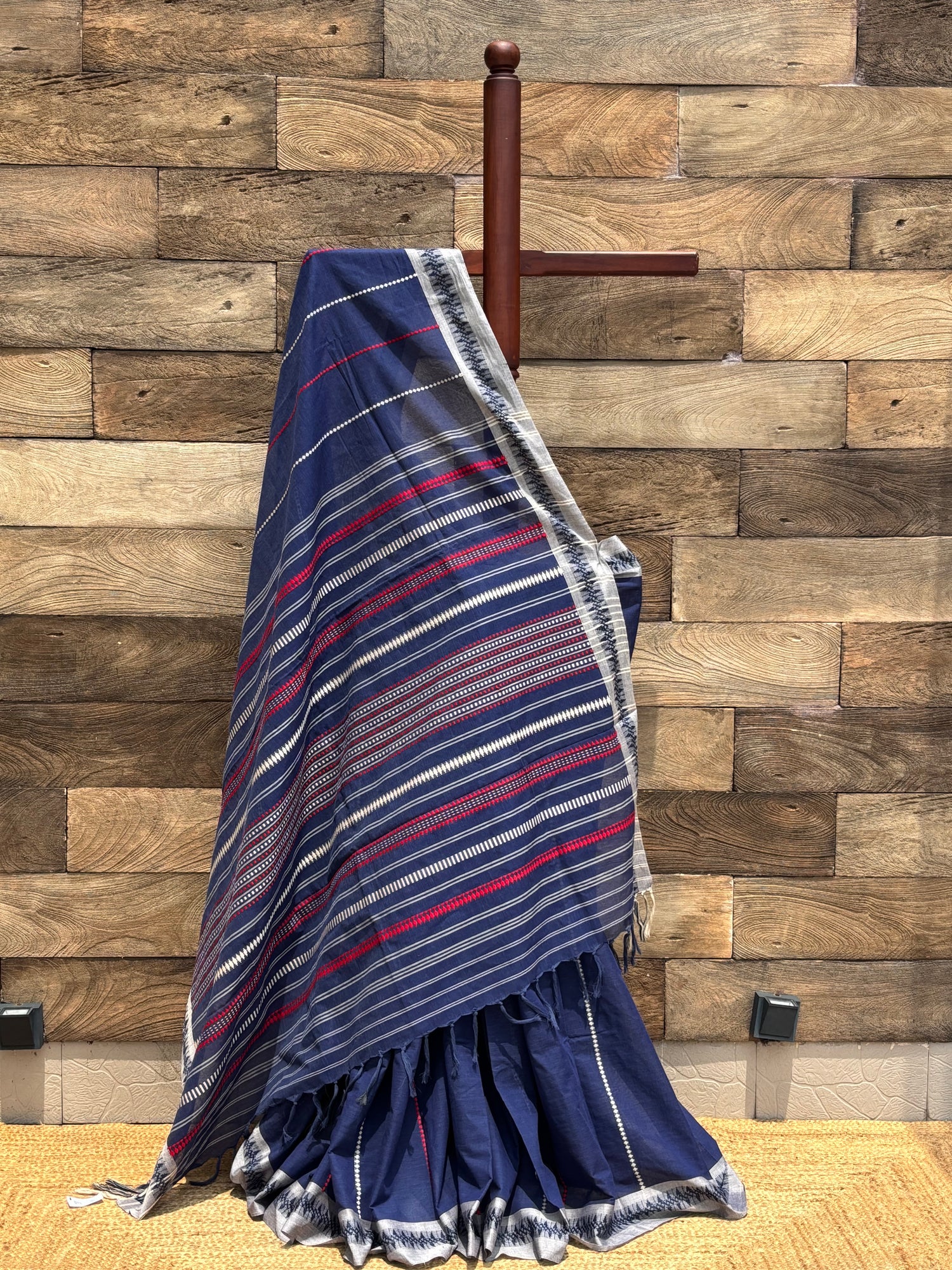 Blue Begumpuri Pure Cotton Handwoven Saree