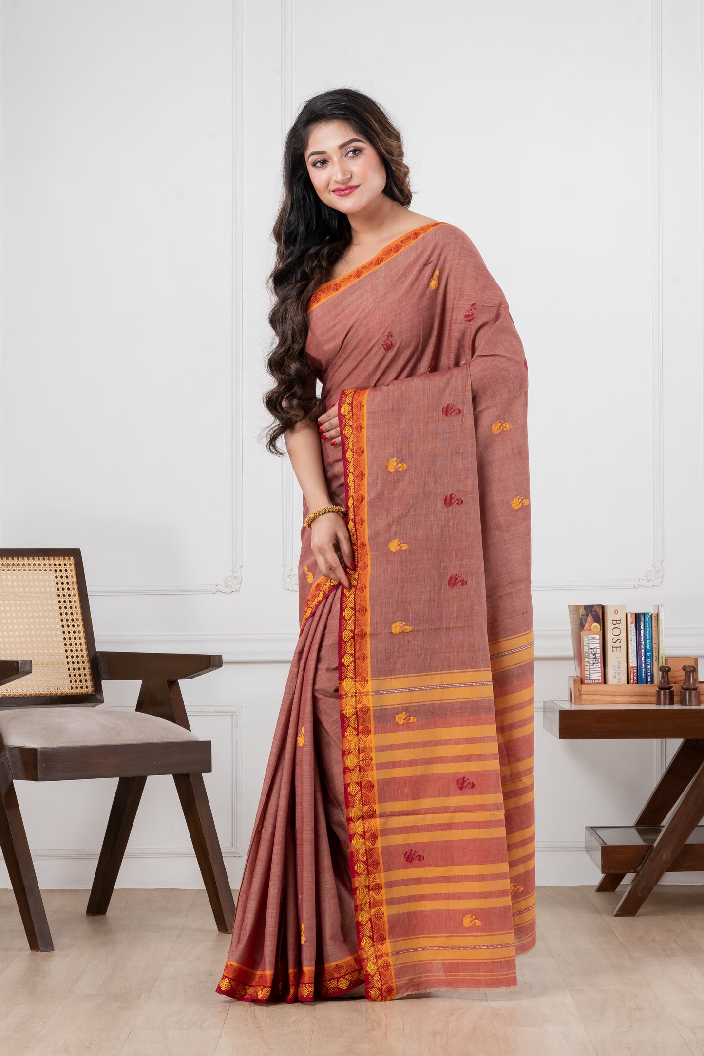 pure cotton saree red handloom Hooghly district
