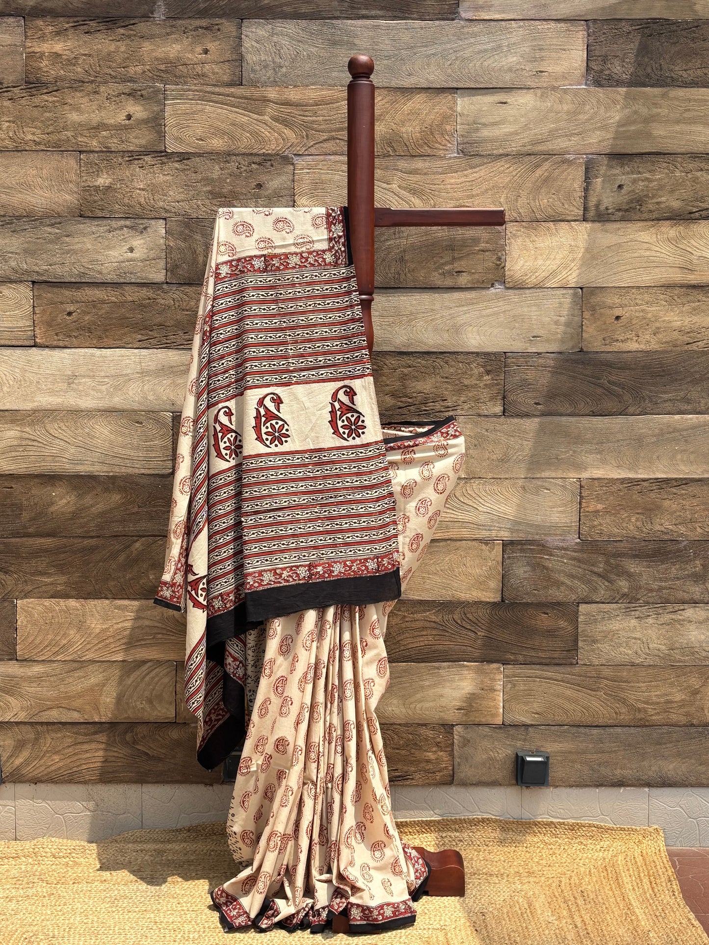 Cotton  block printed  saree