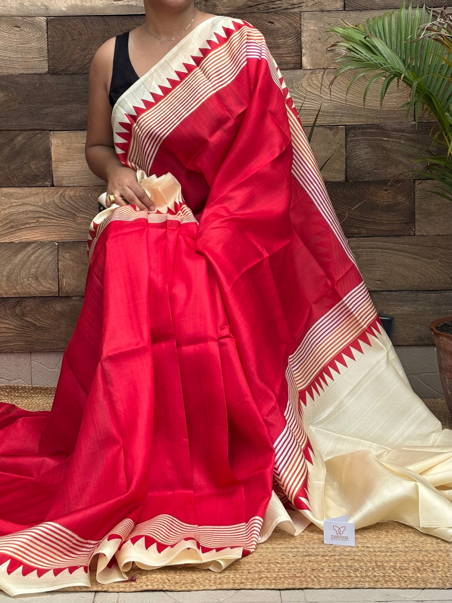 Red Pure Silk saree