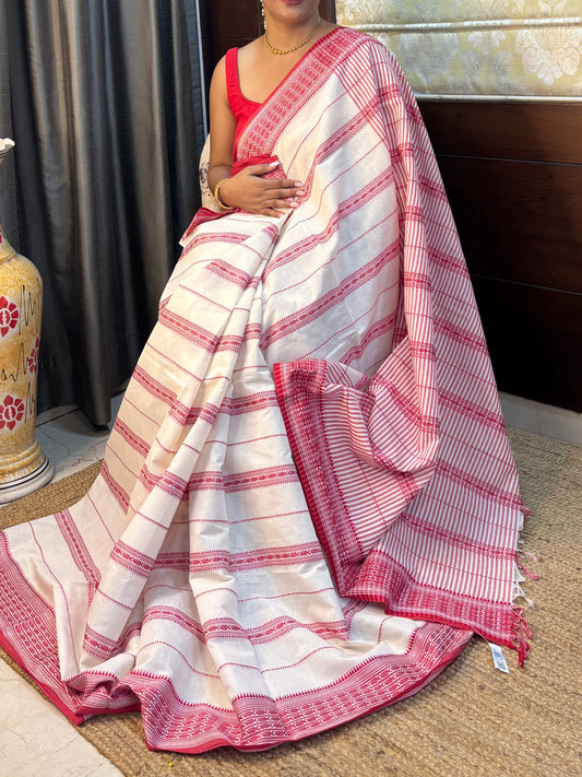 Sada Lal Pure Cotton Handwoven Begumpuri Saree